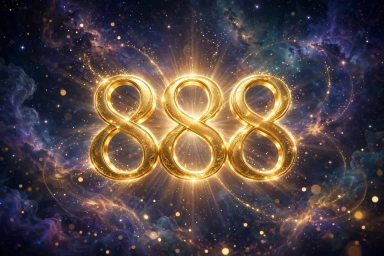 888 angel number meaning - glowing golden 888 numbers
