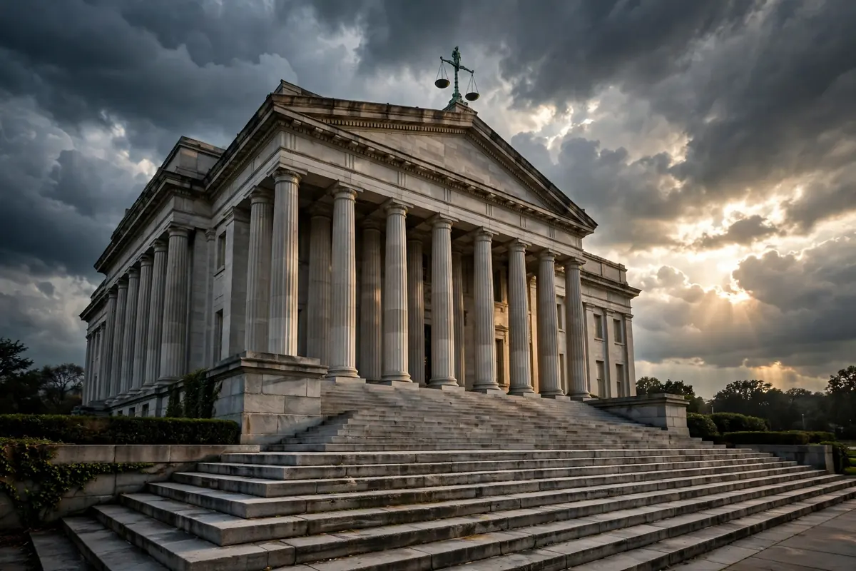 Affidavit meaning in court - courthouse representing legal proceedings