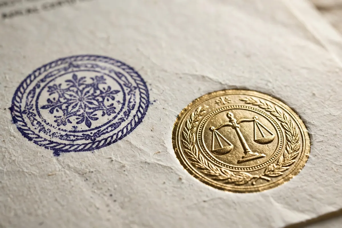 Affidavit meaning notarized - notary stamp and seal close-up