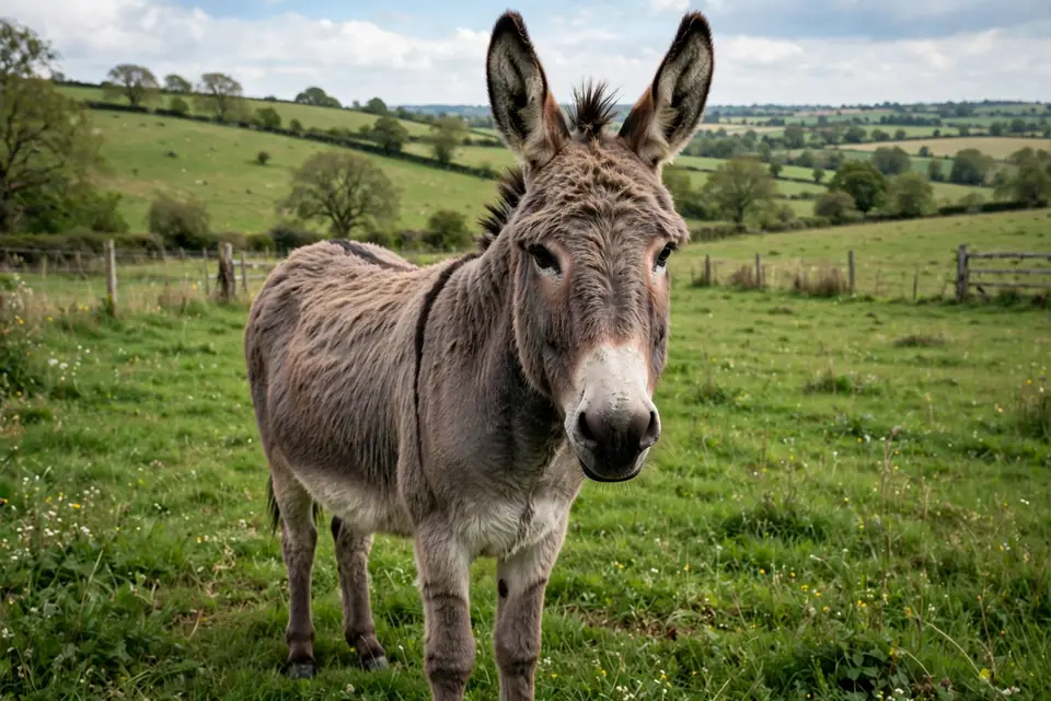 Asinine meaning - donkey in field, origin of the word asinine