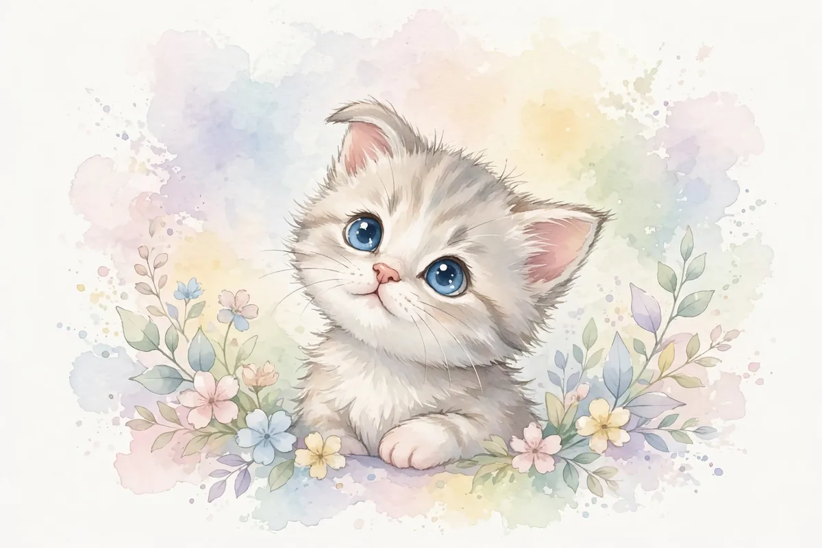 Aww meaning cat - kitten with cute expression