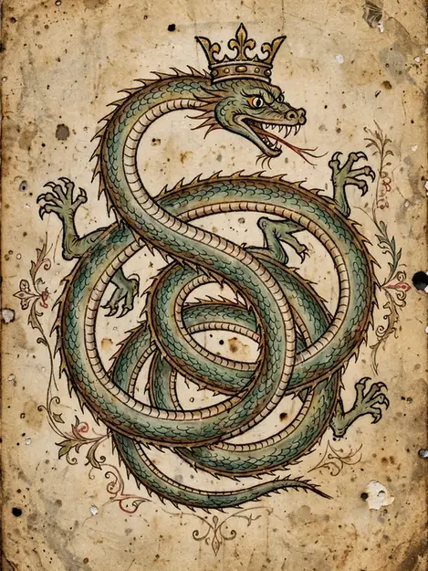 Basilisk meaning mythology - ancient serpent illustration