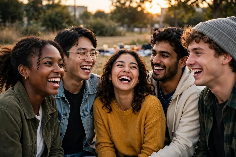 BBG meaning friends - group of friends laughing together