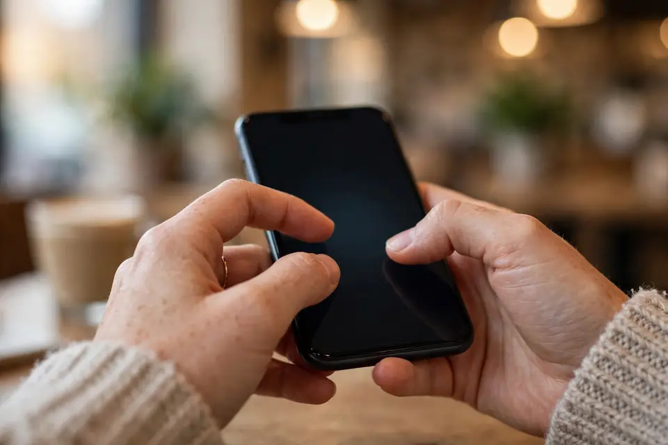 BBG meaning texting - person typing message on smartphone