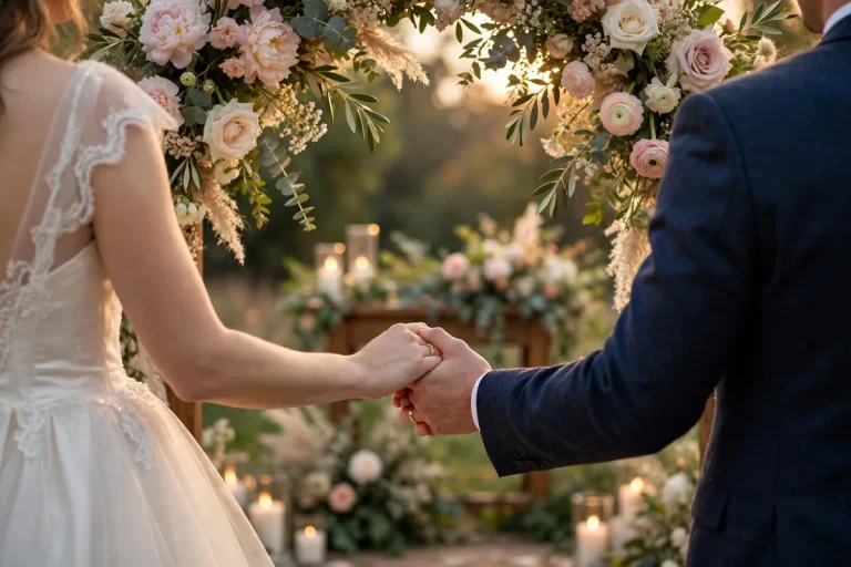Beloved meaning - couple holding hands at wedding