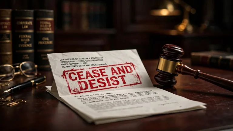 Cease and desist meaning - official cease and desist letter