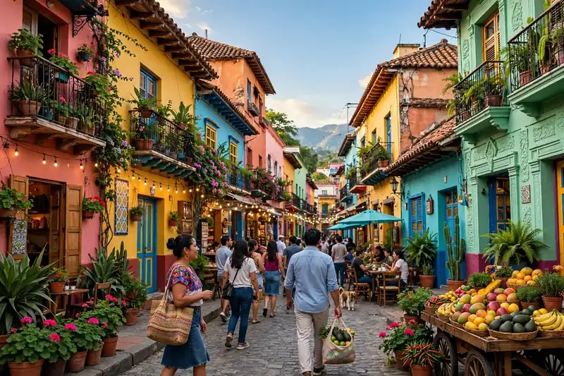 Chisme meaning street - vibrant Latin American street scene