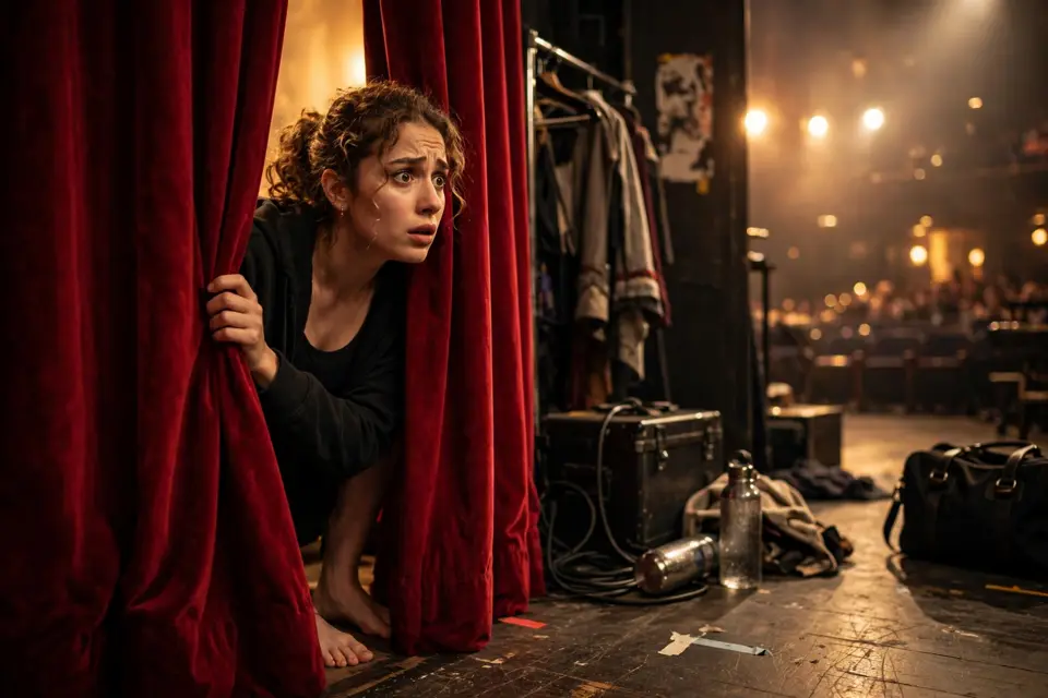 Cold feet on stage - performer feeling nervous before a performance