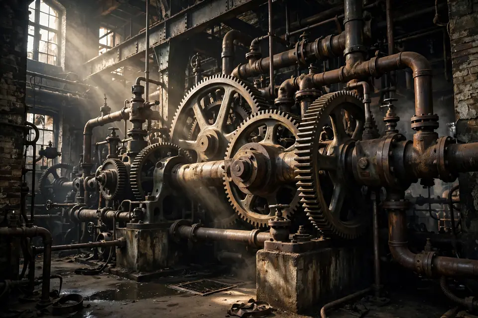 Cumbersome meaning synonyms - heavy old industrial machinery