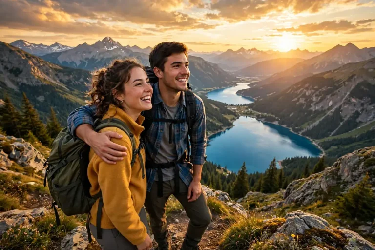 DINK meaning - happy couple traveling together enjoying DINK lifestyle freedom