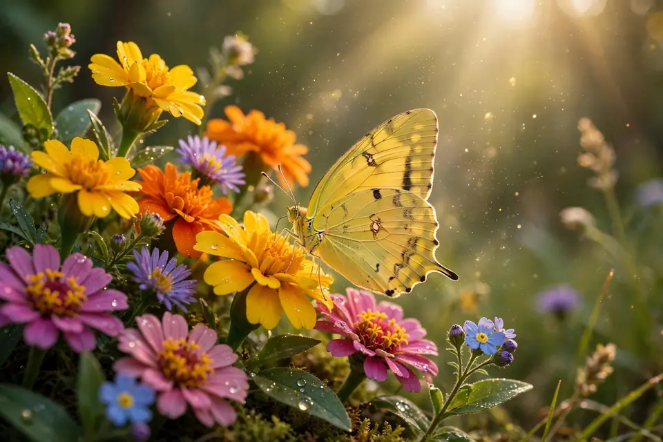 Encanto meaning butterfly - yellow butterfly with flowers