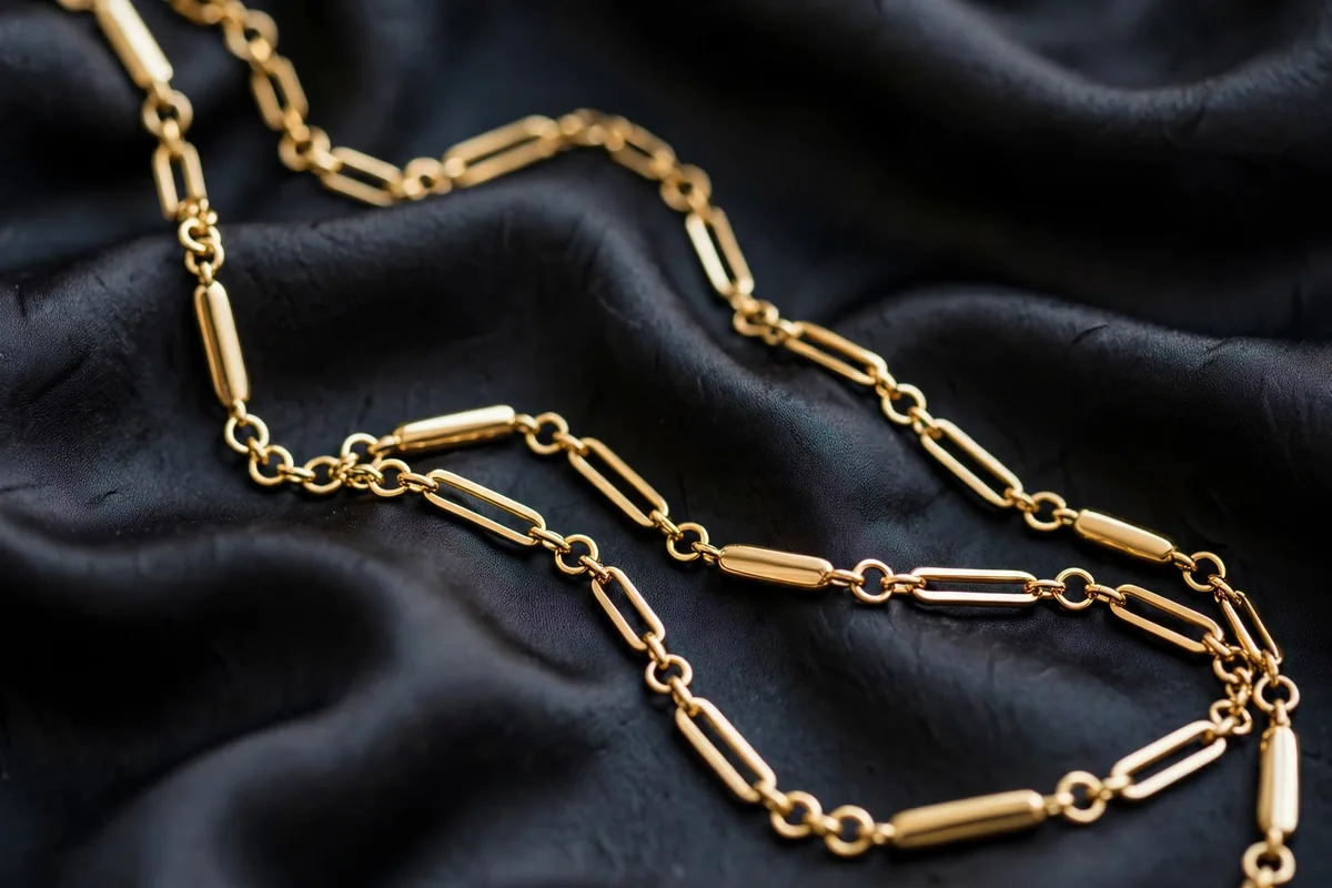 Figaro meaning chain - gold figaro chain close-up