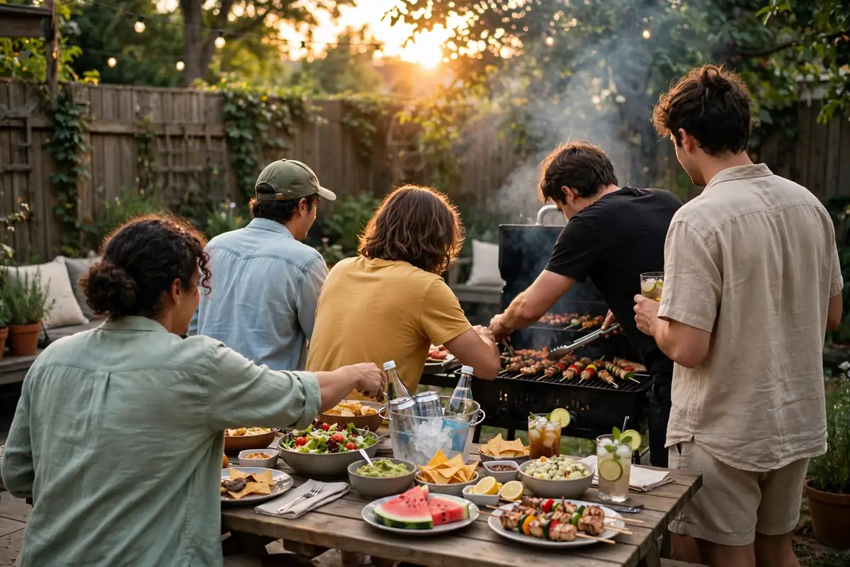 Glizzy meaning cookout - friends at a barbecue