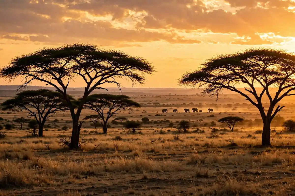 Hakuna matata meaning - African savanna sunset