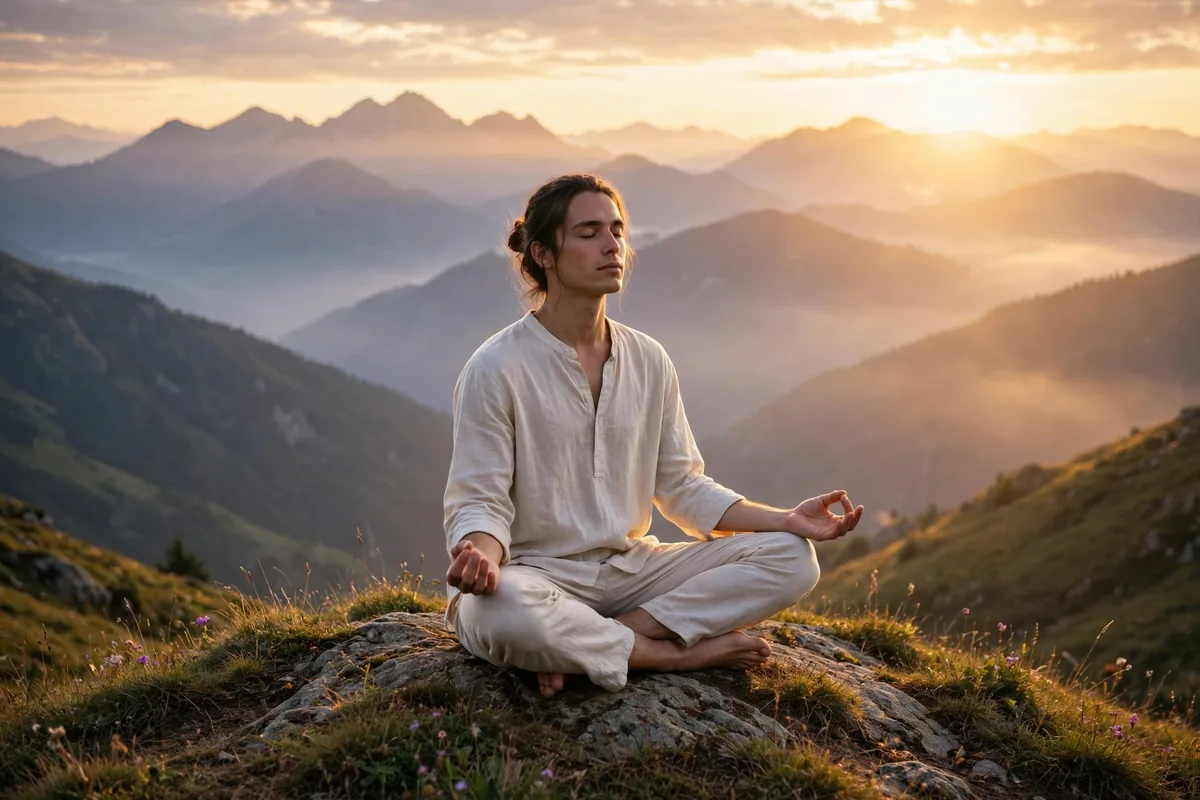 Holistic meaning - person meditating at sunrise representing whole-person wellness