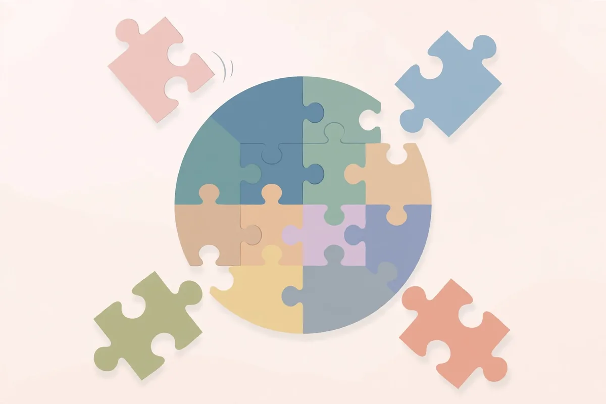 Holistic meaning whole system - puzzle pieces forming complete picture