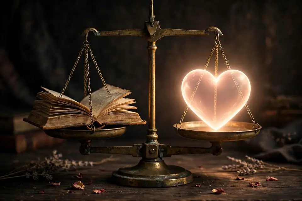Ignorance is bliss meaning balance - scales weighing knowledge against happiness