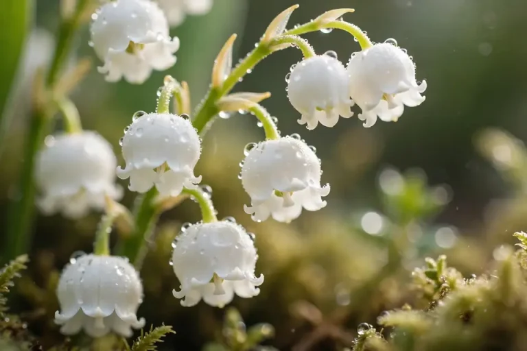 Lily of the valley meaning - delicate white bell flowers close up