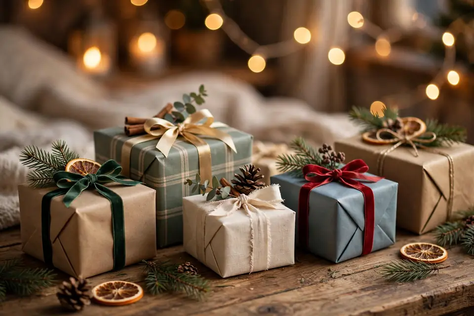 Love language meaning gifts - beautifully wrapped gift boxes with ribbon