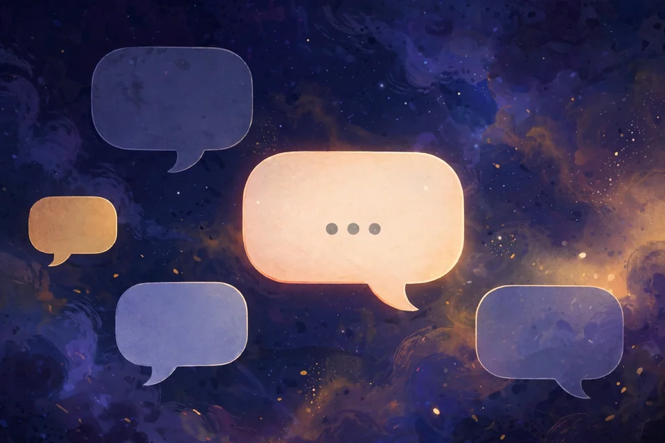 Chat bubbles showing an awkward ellipsis reply in a text conversation