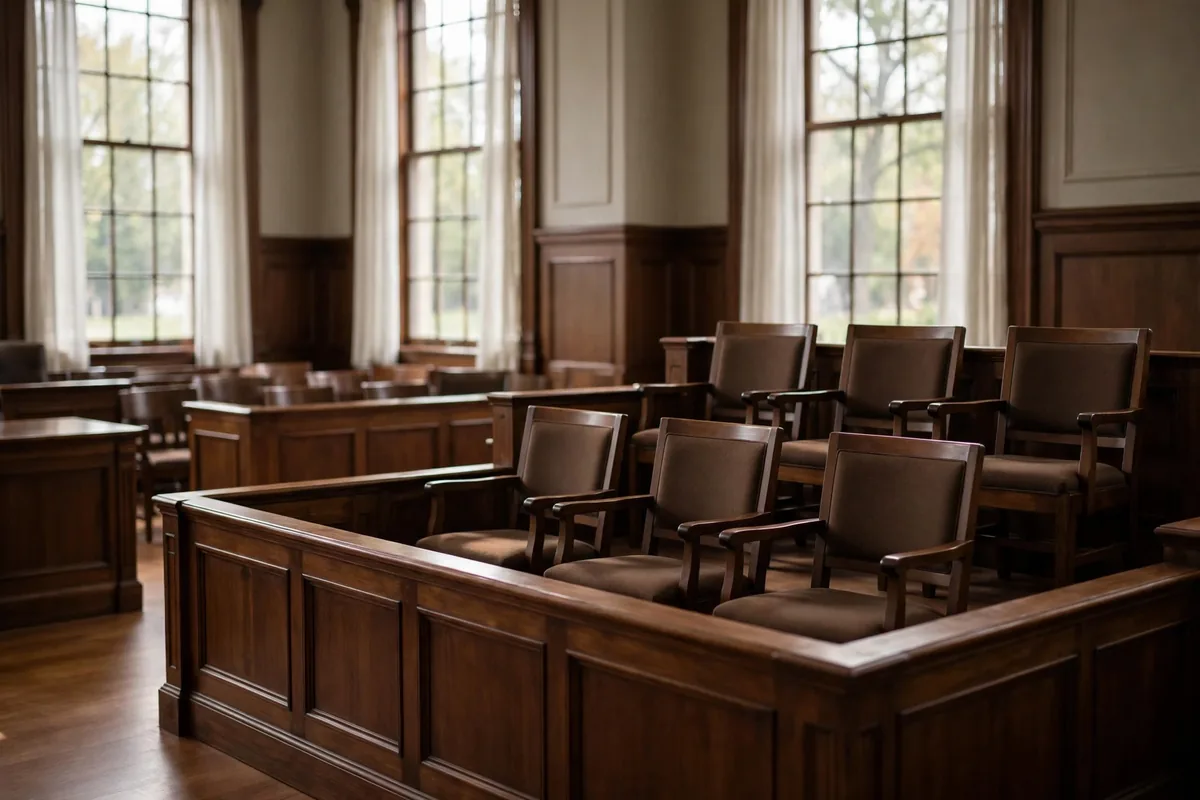 Mistrial meaning jury - jury box in courtroom