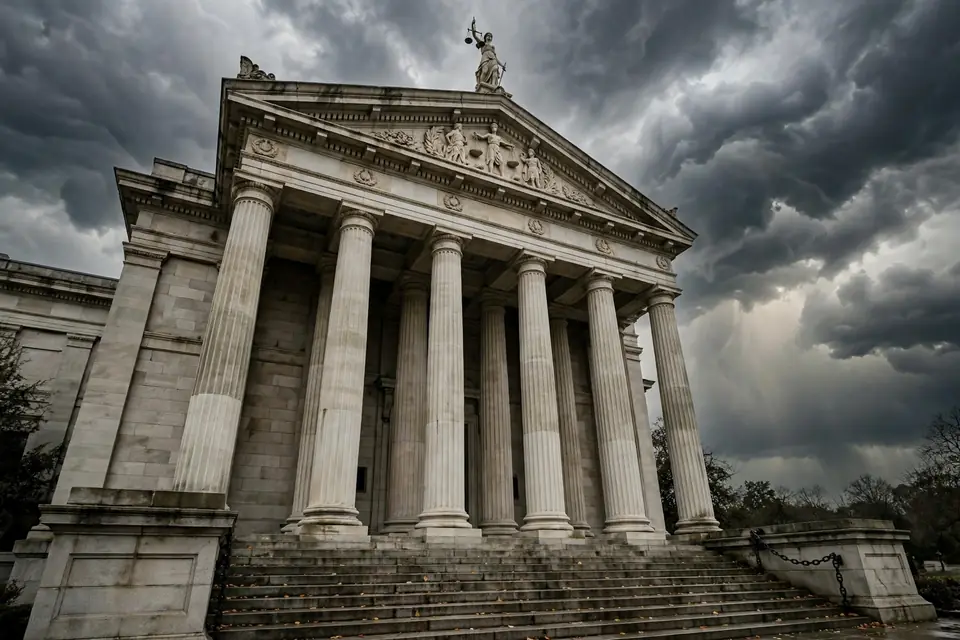 Moratorium meaning court - courthouse pillars symbolizing legal suspension orders