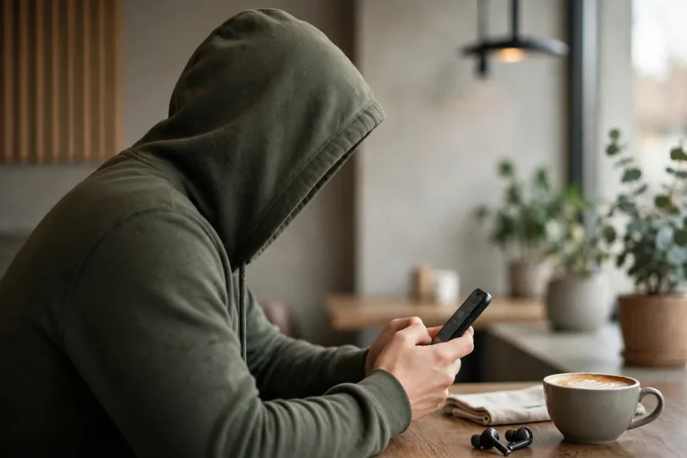 PMO meaning slang - person texting on phone
