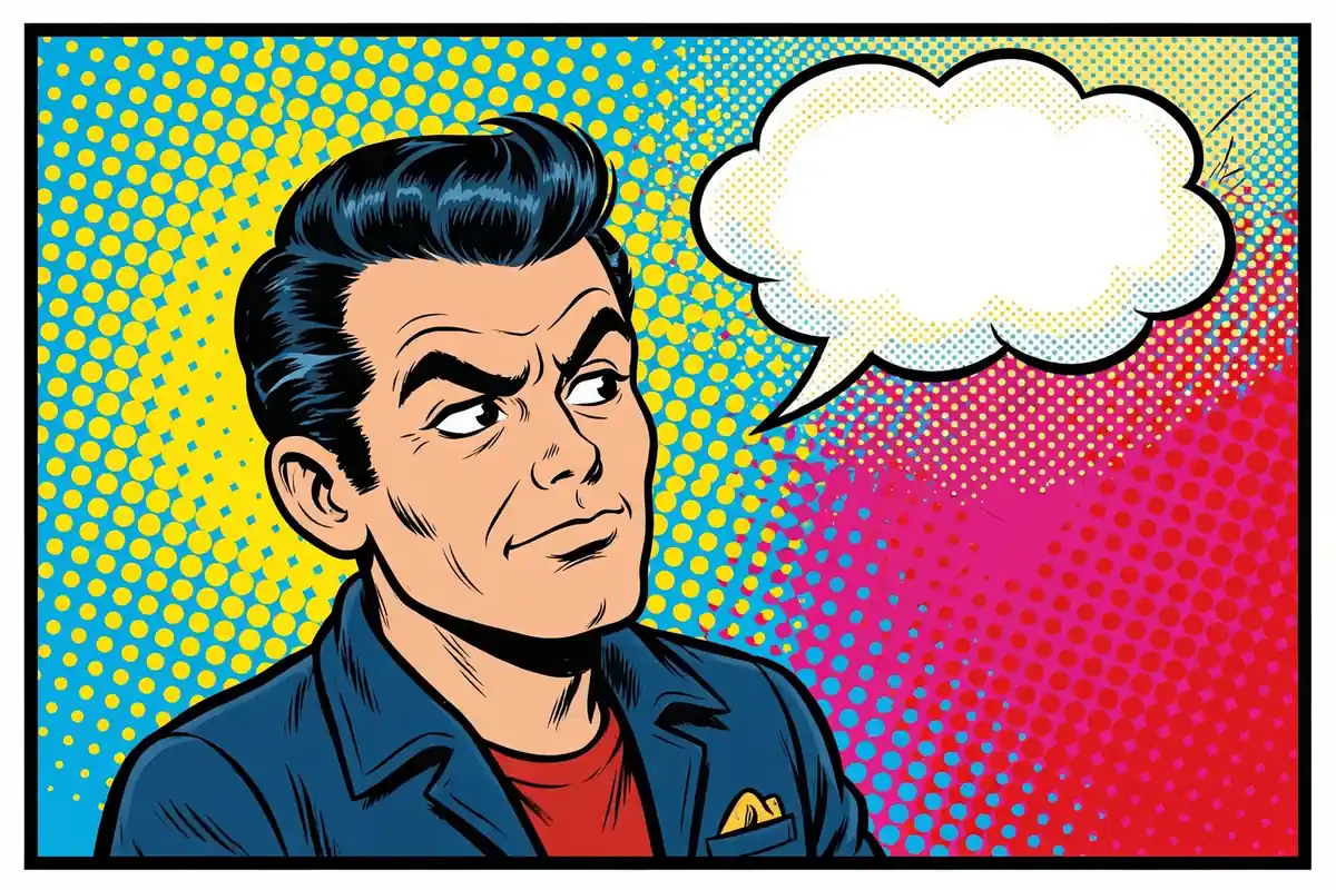Pshaw meaning in comics - retro comic style speech bubble with dramatic dismissive expression illustration