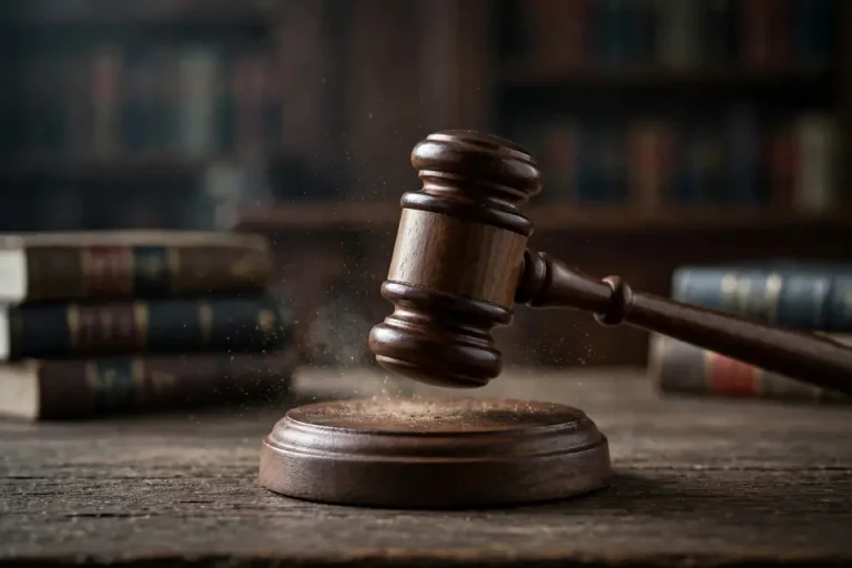 Quash meaning - judge's gavel striking down on court desk