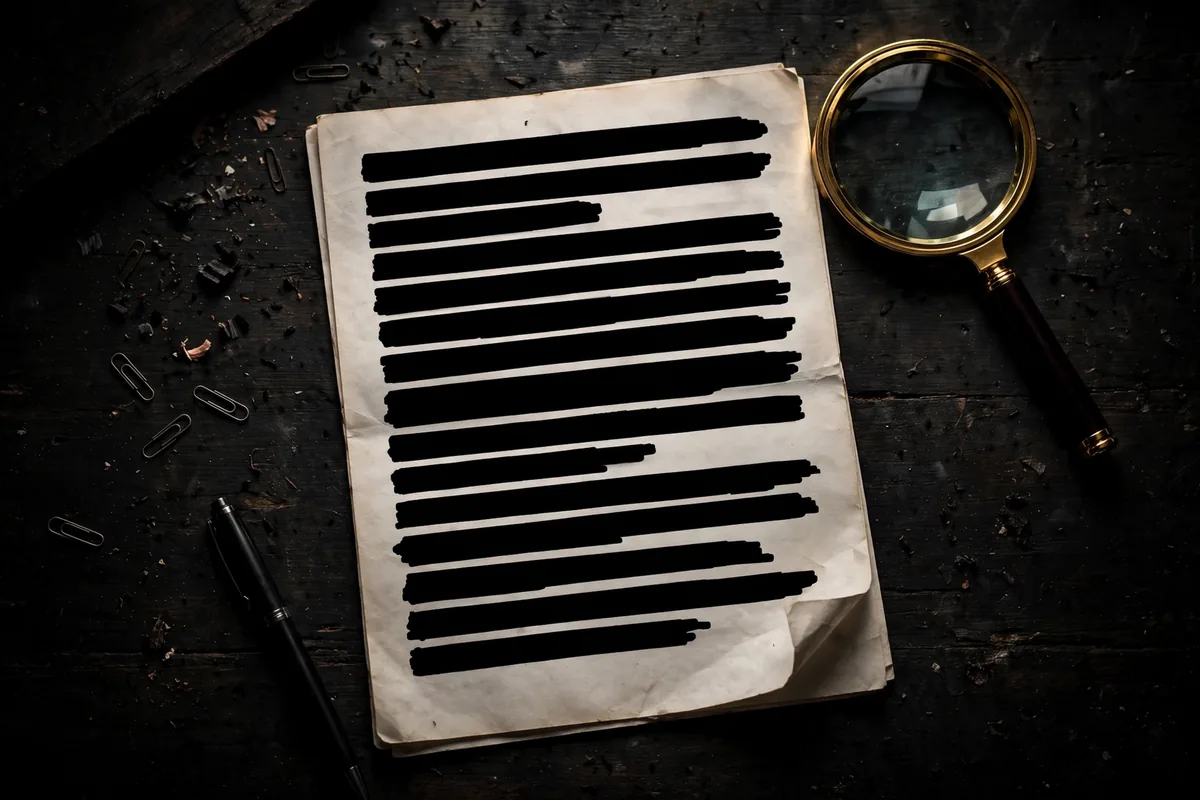 Redacted meaning - confidential document with black redaction bars covering sensitive text