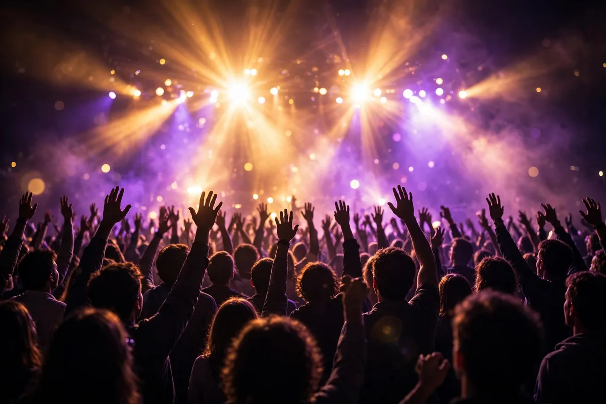 Resonate meaning in music - concert audience moved by live performance