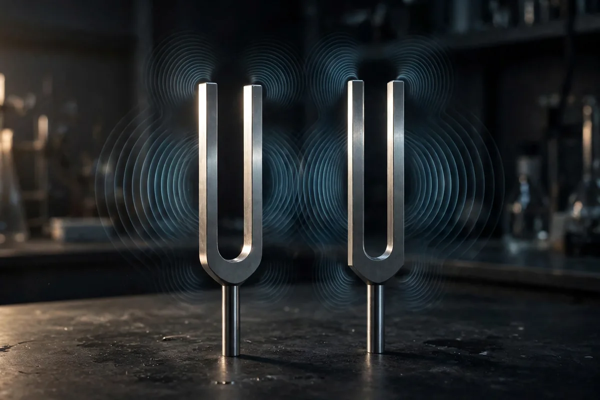 Resonate meaning physics - tuning forks demonstrating sympathetic vibration and resonance