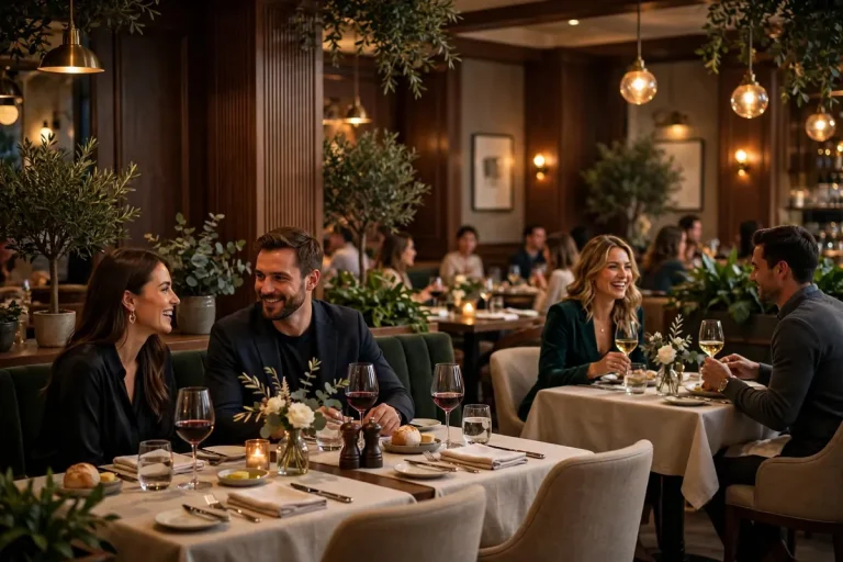 Restaurant guru meaning - elegant restaurant interior with diners