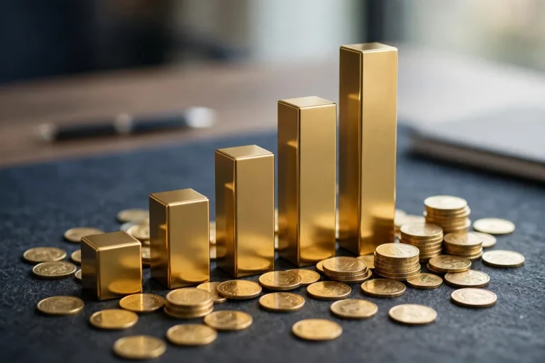 Revenue meaning - business growth chart with coins