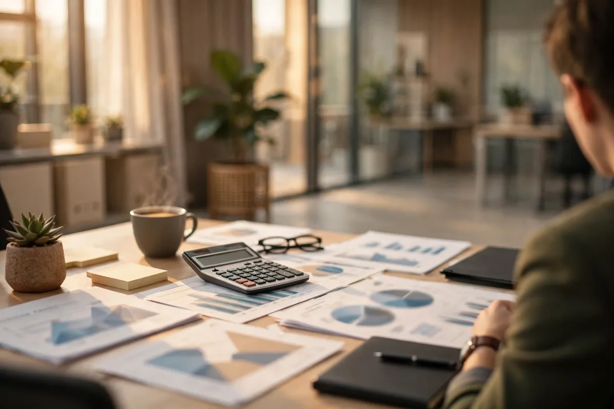 Revenue meaning office - accountant reviewing reports