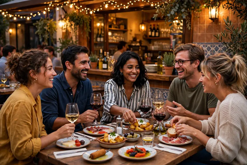 Salud meaning Spain - Spanish tapas bar with friends