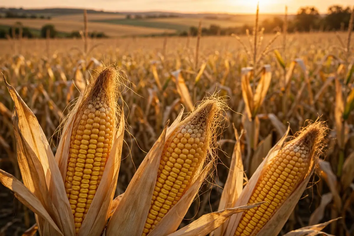 Smut meaning plant disease - corn field showing corn smut fungus on crops