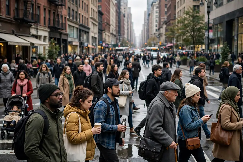 Sonder meaning - crowded city street full of strangers
