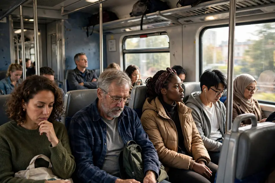 Sonder meaning train - passengers in a crowded train car