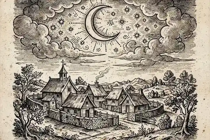 Succubus meaning folklore - medieval manuscript style illustration of night spirits