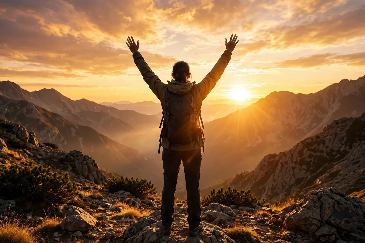 Thrive meaning success - person celebrating success