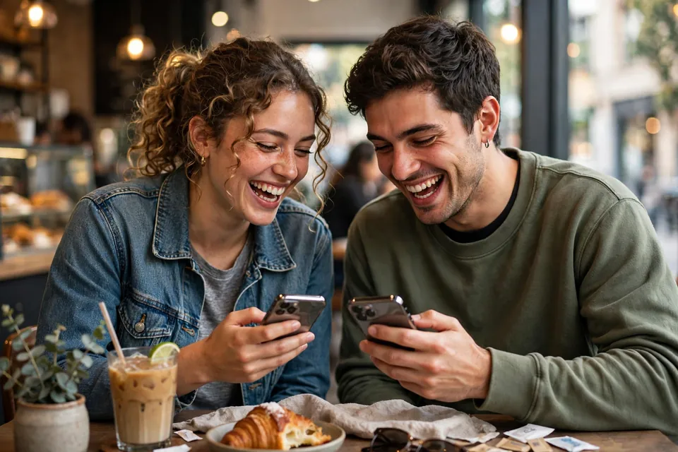 WYD meaning in text - friends texting and laughing while on their phones