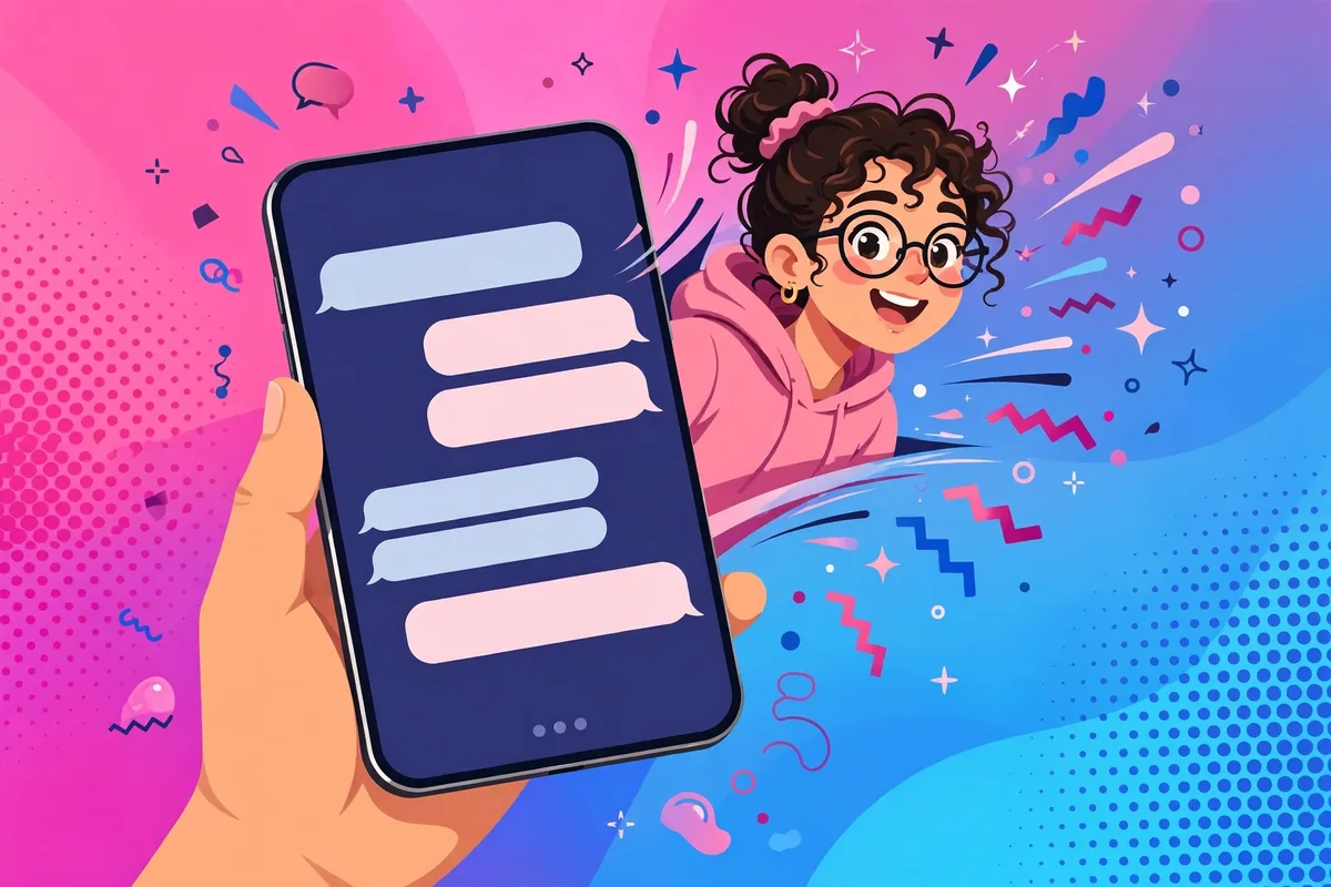 WYLL meaning - smartphone showing chat conversation asking WYLL with selfie illustration