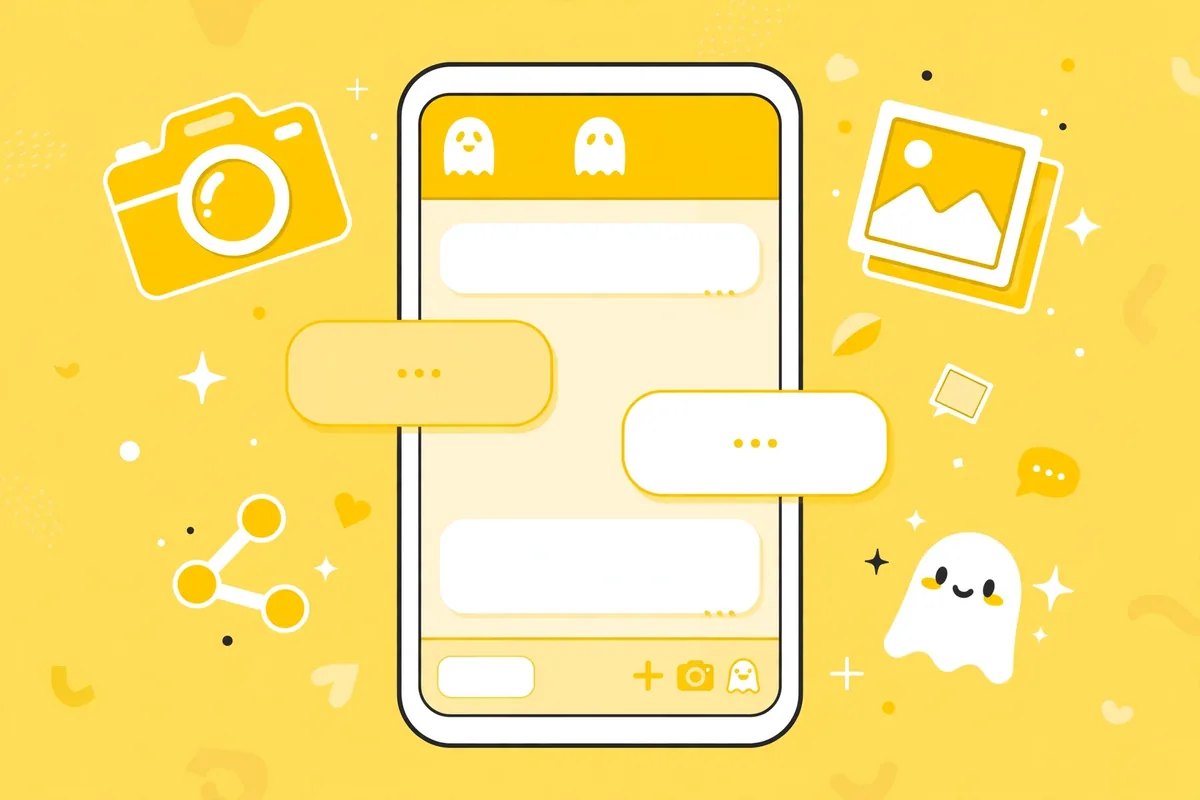 WYLL meaning on Snapchat - illustration of Snapchat style chat interface with photo exchange