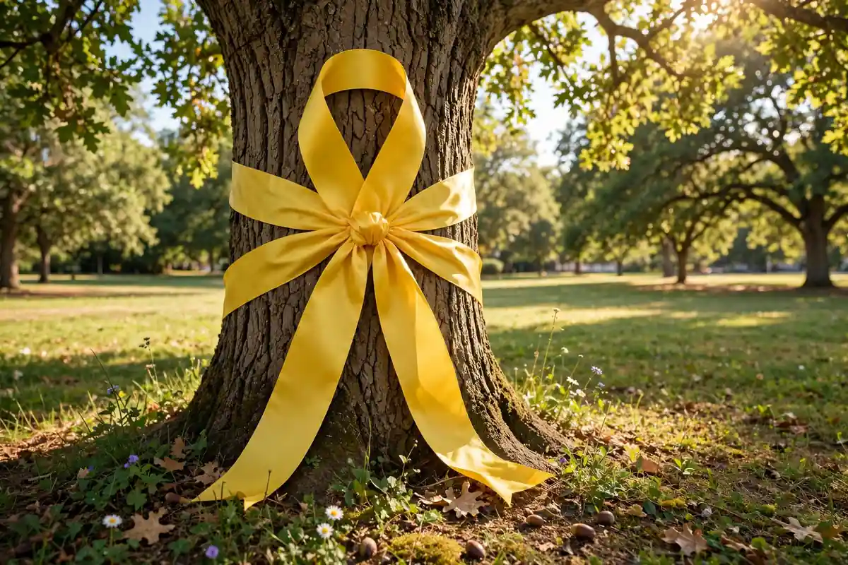 Yellow ribbon meaning - yellow ribbon on tree