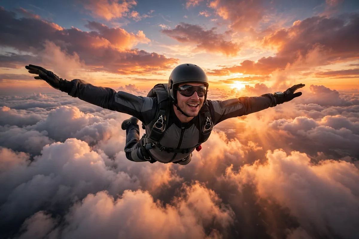 YOLO meaning - person skydiving representing you only live once adventure